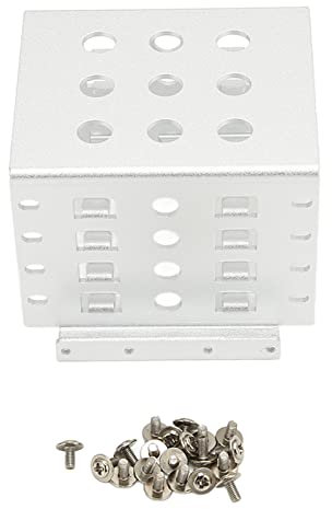 Support De Montage HDD, Support De Stockage De Disque Dur Creux En Alliage D'aluminium Pour Disque Dur 2,5 Pouces, Support De Stockage Mobile à 4 Baies Pour Disque Dur SSD IDE 2,5 Pouces(Argent)
