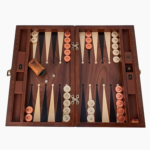 Helena Wood Art, Handgefertigtes Hochwertiges Backgammon Spiel aus Holz, Tavla, 100% Holz, Deluxe Edition, TricTrac, 52 x 32 cm