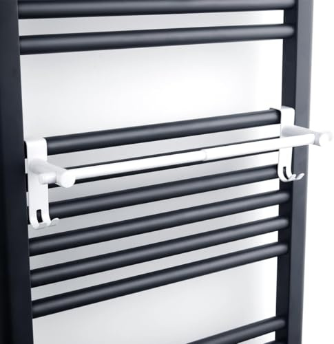 EMKE Porte Serviette pour radiateur et sèche-Serviettes, Porte-Serviettes rétractable，Chrome，Multifonctionnel Porte Serviette Mural Salle de Bain （2 pièces）