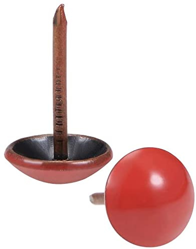 XYWHPGV Polsternägel Reißnägel 11mm Rot Rundkopf 17mm Länge Daumen-Push-Pins für Möbel Sofa-Kopfteile, 150 Stück(b7638 d60ee 5d8d5 d947d f6209 8c8c1