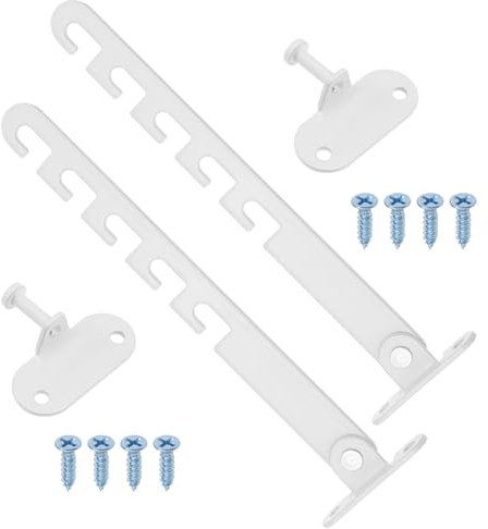 YINETTECH 2pcs Limiteurs de Fenêtre Réglables Butée de Fenêtre Réglable Limiteur de Boucle de Fenêtre Régulateur d'inclinaison de Fenêtre pour Portes à Battants Fenêtres, Blanc