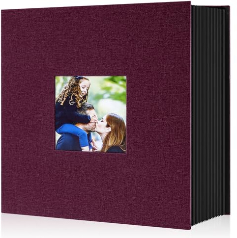 Lanpn Album Fotografico 10x15 600, Biancheria Album Foto Portafoto Verticale Orizzontali 10x15cm Tascabile Tasca Viola