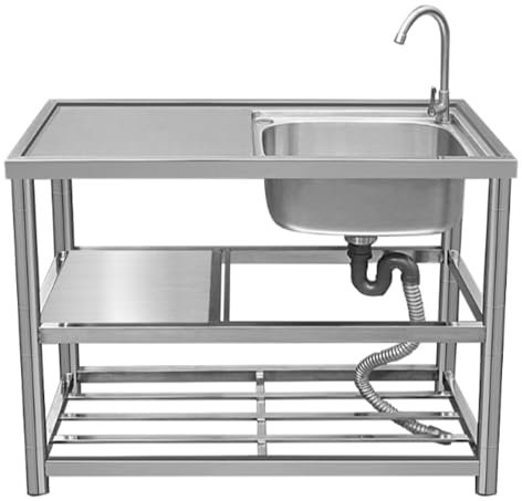 Ausgussbecken küchenspüle edelstahl,mobiles waschbecken,camping waschbecken,küchenspüle edelstahl,camping spüle,mobiles spültisch edelstahl eckig spülbecken,gewerbliche spüle,für Küchenbars (Size : 9