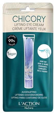 L'Action Paris Lifting Eye Cream, natürliche Augencreme mit Chicorée-Extrakt gegen feine Linien und Fältchen, pflanzliche Hyaluronsäure-Creme verbessert die Elastizität unter den Augen, 20 ml