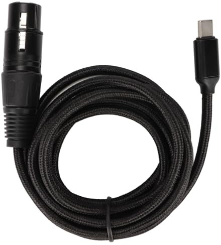 Beufee Cable de micrófono, cable de audio Cable XLR a USB Adaptador USB a XLR Cable USB C a XLR hembra Cable de estudio Hifi Plug and Play de bajo ruido para Windows (2m)