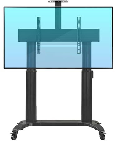 GUODDM Support TV motorisé – Chariot TV Mobile en Aluminium pour écrans de 75 à 110 Pouces jusqu'à 300 LB, Panneaux Plats et incurvés Smart LCD LED 4K, Support Robuste, VESA Max 1000 x 600mm