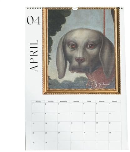 Renaissance-Kalender - 2024 Lustiger Wandkalender* | 2024 Lustiger Wandkalender | Interessant Kreativ 2024 Tageskalender Lustiger Renaissance-Welpe für Einzelpersonen, Paare, Familien