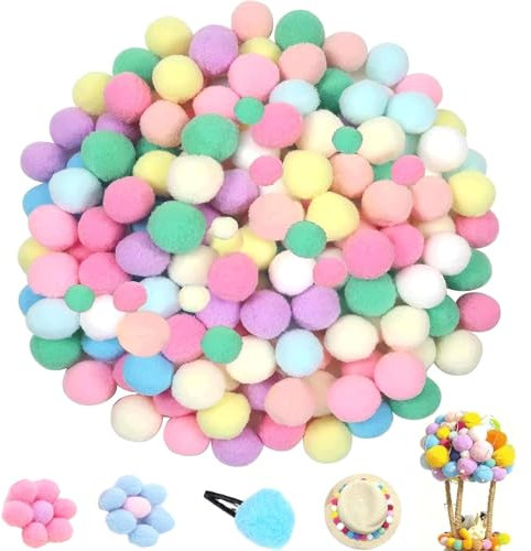 Canollo Pompons zum Basteln, 130 Stück 1-3cm Macaron Farbe Pompons, Bommel zum Basteln, Pompons Klein für Kinder, Filzkugeln zum Basteln für Handwerk Herstellung, DIY Projekte, Partydekoration