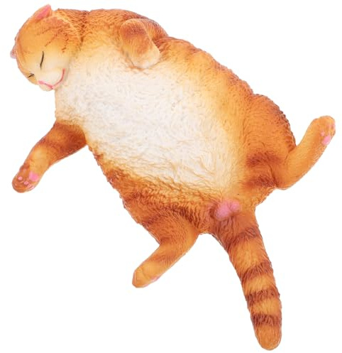 IWOWHERO Statue De Chat en Plastique pour Jardin Décor Extérieur, Figurine Mignonne Et Compacte, Posture De Sommeil Paresseux, Décoration Pelouse Solide Et Décorative