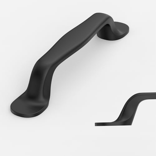 Amerdeco 10 tiradores para muebles de color negro, distancia entre orificios, 96 mm, aleación de zinc, tiradores para cajones y armarios para armarios de cocina y armarios UK0080