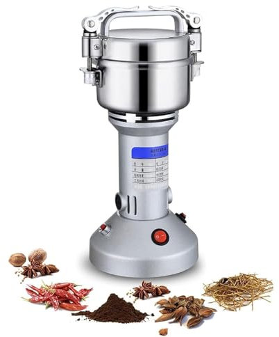 N/A Molino De Molinillo De Grano Eléctrico, Molinillo De Hierbas 150 G con Protección contra Sobrecarga, Máquina Pulverizador De Cereales Portátiles De 550W, para Café De Pimienta De Maíz