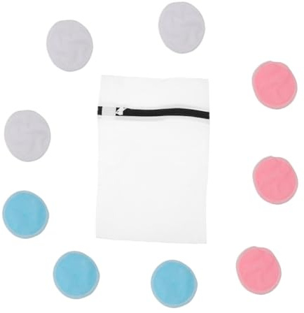 WRITWAA Wiederverwendbare Bambusfaser Make up Pads Doppel Schicht Rund Aus Nachhaltigem Material Für Hauttypen Mit Wäschesack Und 10 Stück