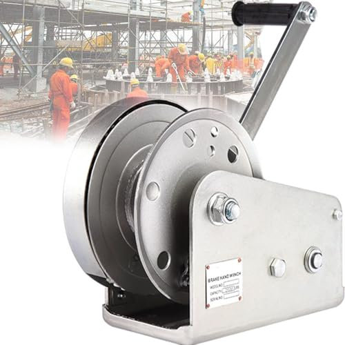 WTLONBF Heavy Duty Hand Winch,Metal Hand Crank Gear Ratchet Winch,Boat Trailer Winch Puller for Cargo Handling Lifting and Traction(1200lbs-30m)