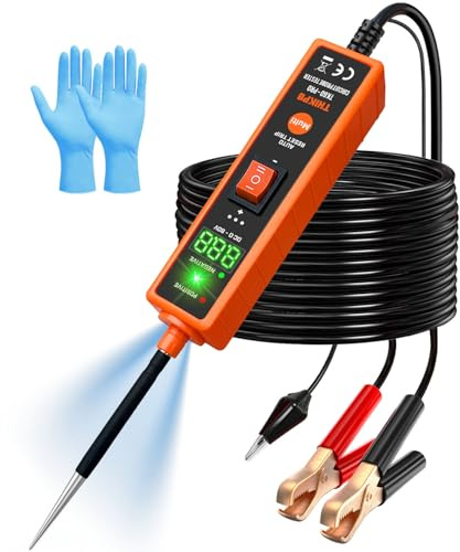 THIKPO Power Circuit Probe Tester Kit, 6V-24V DC Test Light, Automotive Circuit Tester Car Short Finder, Component Activation, Polarity Identify, Overload Protection, Voltage Tester 0.3v-80v