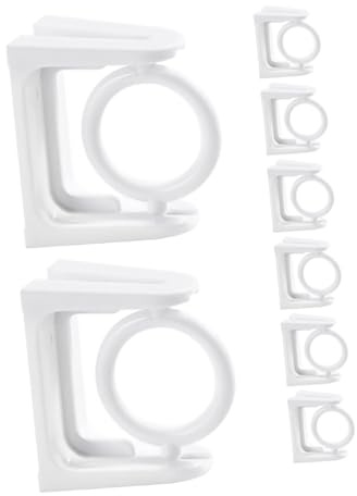 HOMSFOU 8pezzi Ganci Adesivi per Asta Rotante Staffe Girevoli per Asta Senza Foratura Supporto da Parete Design Salvaspazio per Casa Bagno Cucina