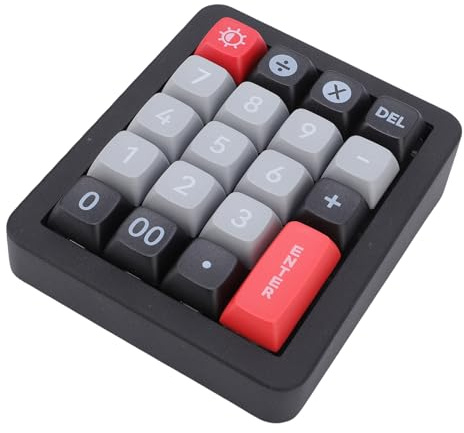Plyisty Hot Swappable Mechanical Numeric -Tastatur mit 19 Programmierbaren Tasten, RGB -Hintergrundbeleuchtung, Lineare Rote Schalter, USB -Kabel, 12 Beleuchtungsmodi, Vollschlüssel (Black)