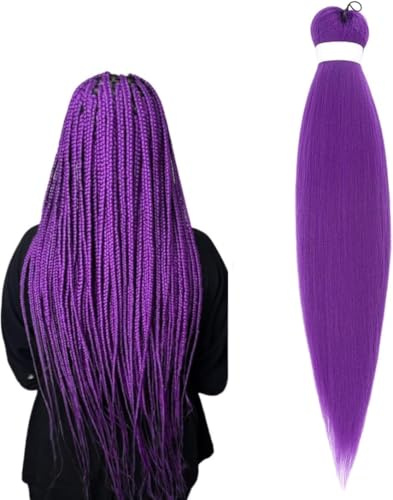26 Inch meche violette rajout cheveux tresses, 3PC extension cheveux violet Clair, Yaki Textured Cheveux Africaine Meches De Chéveux Pour Tresses Purple Braiding Hair Extensions, for Woman (1)