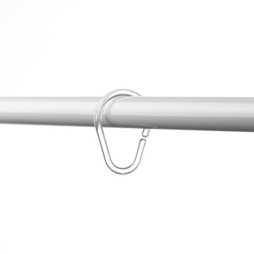 TATAY 12 Duschvorhangringe 3 cm Durchmesser Transparent | Universal Design | Robuster Kunststoff | Einfach zu Montieren | Passend für Jede Duschstange | Hergestellt in Europa | 5 Jahre Garantie
