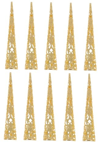 FONDOTIN 10 Piezas de Anillos Metálicos Huecos para Uñas, Aleación Dorada Resistente al Óxido, Diseño Cómodo y Apto para Baile Belly Dance y Halloween