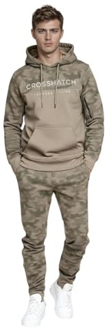 Crosshatch full tracksuit Hooded Fleece Sweatshirt Hoodie Jacket Sweatpants Joggers by Jeanbase