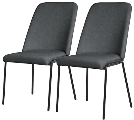 ML-Design 2-pack matsalsstolar antracit eleganta köksstolar exklusiv sammet med stabila metallben ergonomiskt formade stoppade stolar med ryggstöd för kök matsal och vardagsrum i modern tidlös design