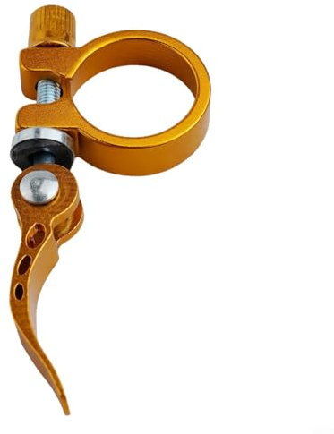 Yhenlovtt Sattelstützenklemme für 272286 mm, für Fahrradsattelrohr, kompatibler Lenker, 318 mm, tragbar, widerstandsfähig, Legierung, für Rost, Sattelklemme, Fahrrad, Aluminium (gelb)