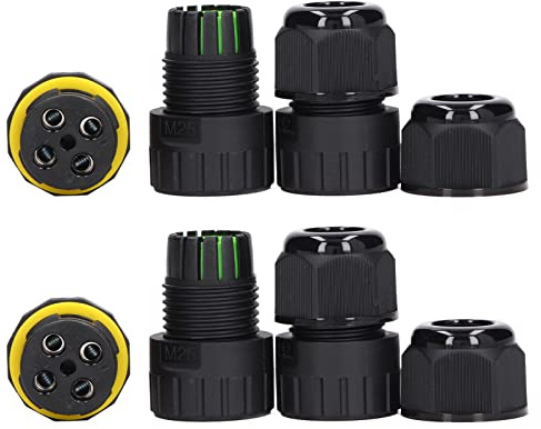 KIMISS 2PCS IP68 Junction Box Connector for Applications,4 Electrical Power Cable Junction Box,10-14mm Diameter