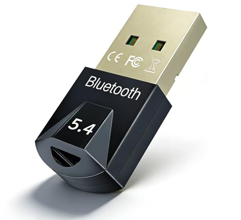 USB Bluetooth 5.4 Adapter, 1Pack Bluetooth Dongle Adapter for PC, Wireless Blootooth Receiver Stick for Desktop, Laptop, Headphone, Keyboard, Mouse, Controller, Support Windows 8.1/10/11,Plug and Play