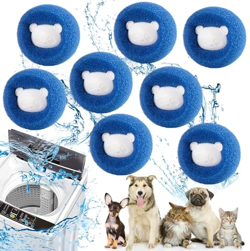 8 Pack Pet Hair Remover Washing Machine - Reusable Lint Catcher | Anti-Tangle Laundry Balls for Dog/Cat Hair, Fur, Lint on Clothes, Bedding - Hair Catcher for Laundry