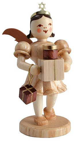 Blank Kurzrockengel m. Geschenken natur ca. 7 cm EK054 Blank Kunsthandwerk aus dem Erzgebirge