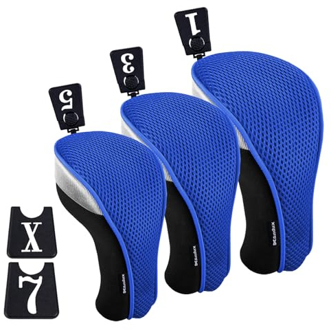 Andux Golfschlägerhauben für Golfschläger mit kurzem Hals, 460 cc, Fairwayholz, 3 Stück pro Set
