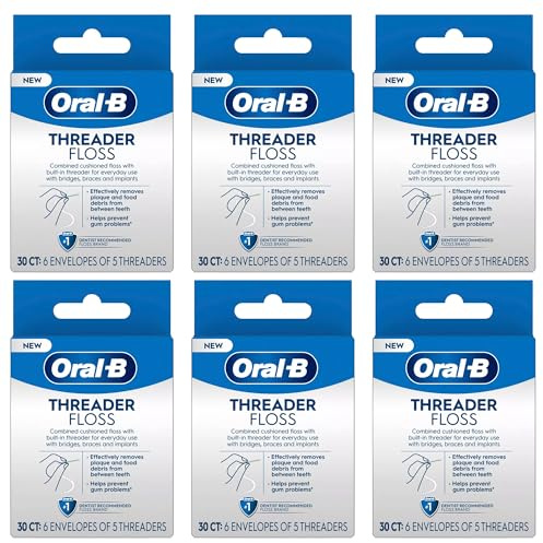 Oral-B Glide Threader Floss, 30-Count (Pack of 6)