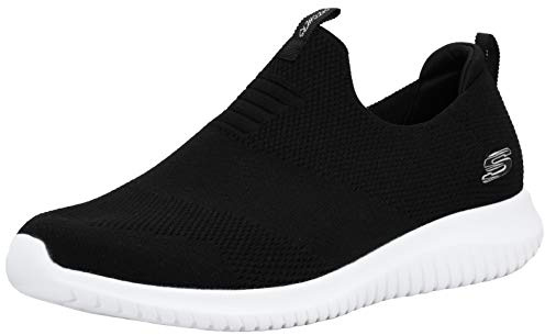 Skechers Ultra Flex - First Take-12837, Scarpe da ginnastica basse Donna, Nero Black White, 38.5 EU