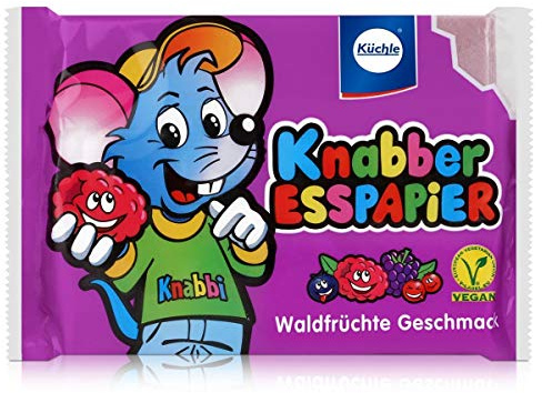 Küchle Knabber Esspapier lila Waldfrüchte Geschmack 25g Essoblaten