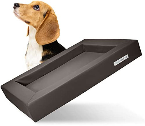 dogsfavorite Hunde-Bett - waschbares Hundekörbchen - hochwertiges Hundesofa - gelenkschonendes Hundekissen - robuste Hundematte - Hundekorb - Gr. M 90 x 70cm - Taupe
