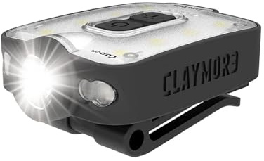 Claymore Capon 40B Black Clip-On Cap Light – USB-C Rechargeable 230LM LED Headlamp | 3 Light Modes 180° Adjustable Beam IP54 Water Resistant Up to 12 Hrs Runtime for Camping, Running, Outdoor