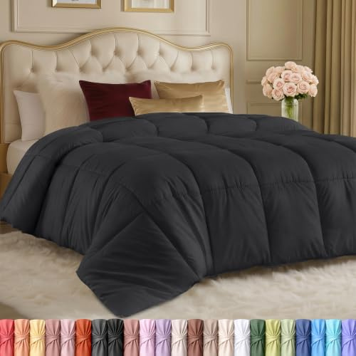 Utopia Bedding, 4.5 Tog All Year Round Coverless Duvet, Microfiber Soft Breathable Duvet, Box Stitch Quilt Ideal for Cold Weather, Machine Washable (Grey, King (Pack of 1))