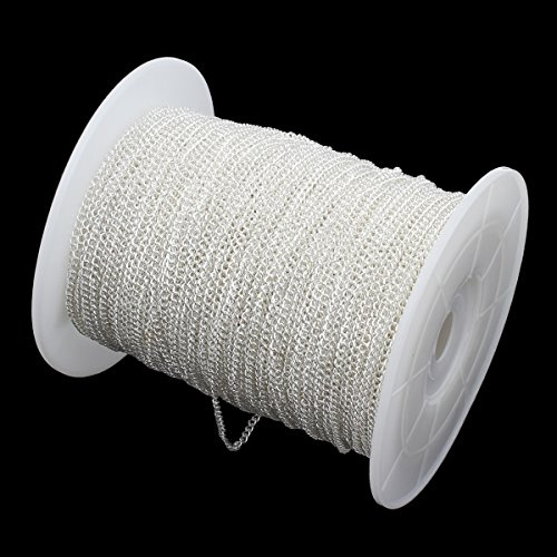 Perlin Gliederkette Link Kette Metallkette Twist Panzerkette 5,5mm Silber Altsilber 3 Meter Schmuckkette Meterware zur Schmuckherstellung von Halsketten Armband DIY Basteln