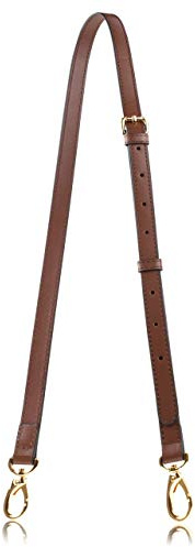Allzedream äkta läder handväska rem ersättning crossbody handväska lång justerbar (mörkbrun)