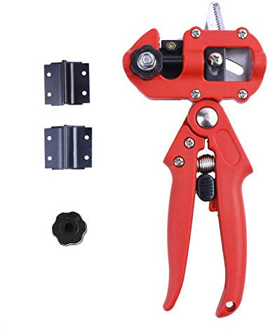 TF Outil de jardinage professionnel à une main 2 en 1 pour greffer et couper - Poignée en plastique ABS - Lames en acier à haute teneur en carbone - Noir/rouge/orange - Classique - Enclume - 10 mm