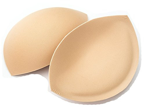 Sew in Bra Cups - Lightly Padded - A to E Cup Ivory Beige or Black (Beige, C)