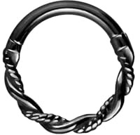 PIERCINGLINE Piercing Ring Chirurgenstahl Segmentring Clicker DOPPELT GEDREHT - Roségoldfarben, Schwarz, Goldfarben, Silberfarben