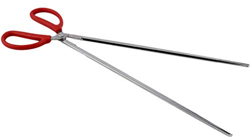 Goeielewe Multi-Function Clip Scissor Tongs Anti-Slip Tool Clip Sea Crab Artifact Crab Tongs, Mud Tongs, Iron Tongs, Garbage Clips, Catching Sea Clips - 14.5 Inches Long (Straight Head)