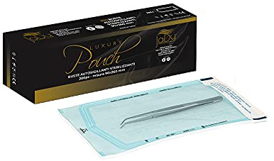JaDy - Enveloppes auto-scellantes | Stérilisation professionnelle | Lot de 200 pièces | Dimensions 90 x 260 mm | Utilisation esthétique, Transparent, Plastique