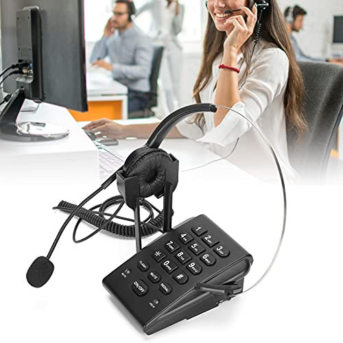 Juego de Teléfono con Auriculares, Teléfono de Centro de Llamadas HT700 con Auriculares con Micrófono Omnidireccional, Teléfono con Cable con Auriculares, Teléfono Fijo para el