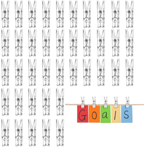 40 PCS Clear Mini Crafting Pegs for Parties Decoration | 35MM Small Transparent Plastic Spring Pegs, For Hanging Photos, Cards, Paper Arts, Weddings