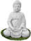 FABRIQ Statuette de Bouddha en méditation, jardin décoratif en pierre artificielle pour extérieur, jardin zen, gris, résistant aux intempéries, apaisant, massif L : 20 cm l : 24,5 cm H : 38 cm poids :