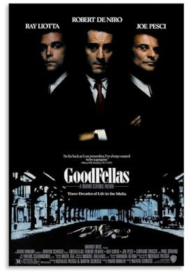 EVMILA Filmposter Goodfellas, dekoratives Gemälde, Leinwand-Wandposter und Kunstdruck, modernes Familienschlafzimmer-Dekor-Poster, 20 x 30 cm
