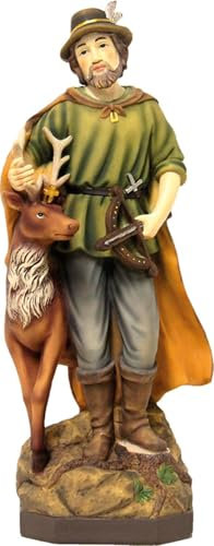 FADEDA Hlg. Hubertus/Höhe:30 cm/handbemalt/detailgetreue Krippen Figuren - Weihnachten Tisch Dekoration Krippe Zubehör