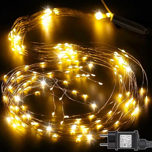 Cozymeow Luci Albero di Natale 2M 200 LED Luci di Natale da Esterno Cascata con Presa, Timer, 8 Modalità Impermeabile Cascata Luminosa Natalizie per Interno Esterno Decorazione